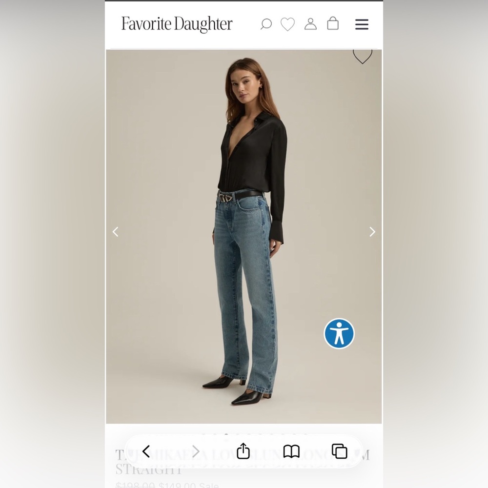 Favorite Daughter Denim The Mikaela Low Slung Long Slim Straight NWT - Picture 3 of 16